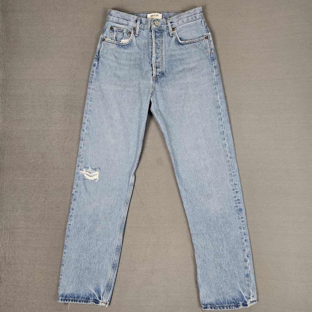Agolde Jeans Womens 26 90's Pinch Waist High Rise Straight Light Wash Denim